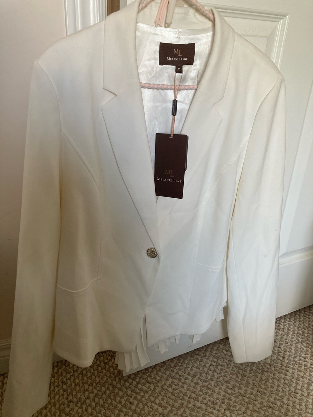 Melanie Lynne Women's Cream Single-Button Blazer